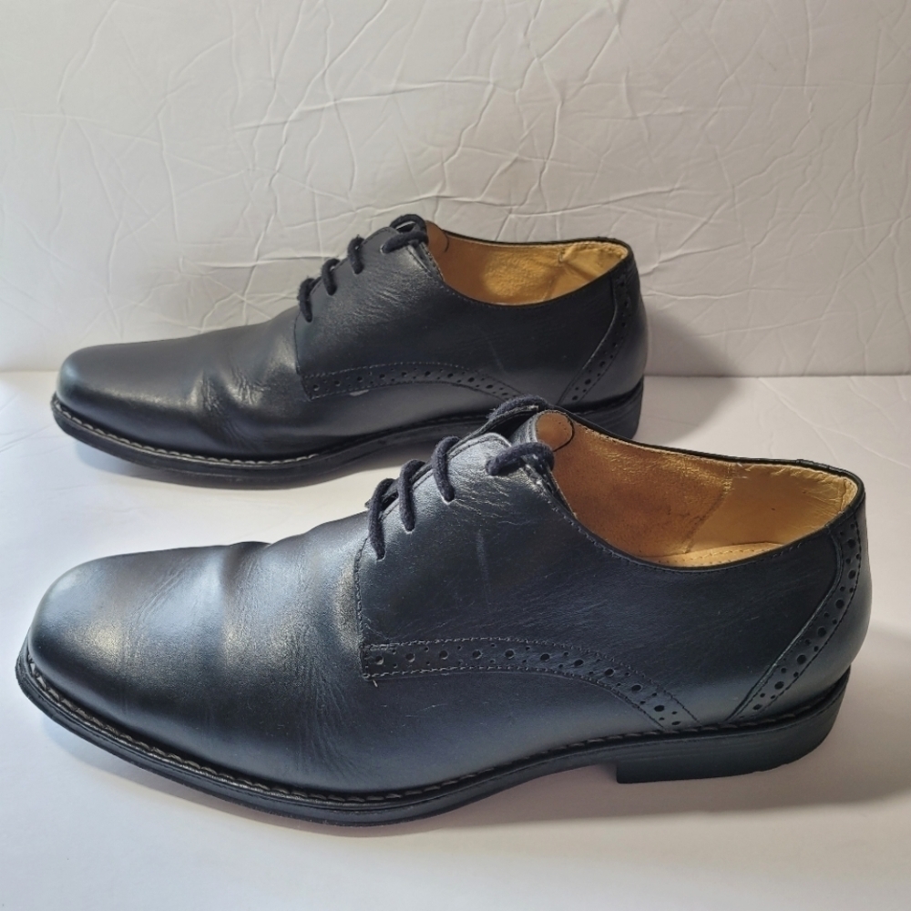 Sandro Moscoloni Men's Black Leather Lace Up Derby Shoes Size 9.5 D